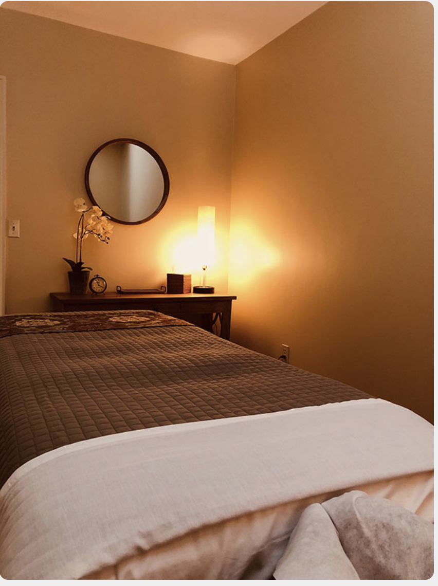 Eternal Massage Inc. treatment room in Middleton MA